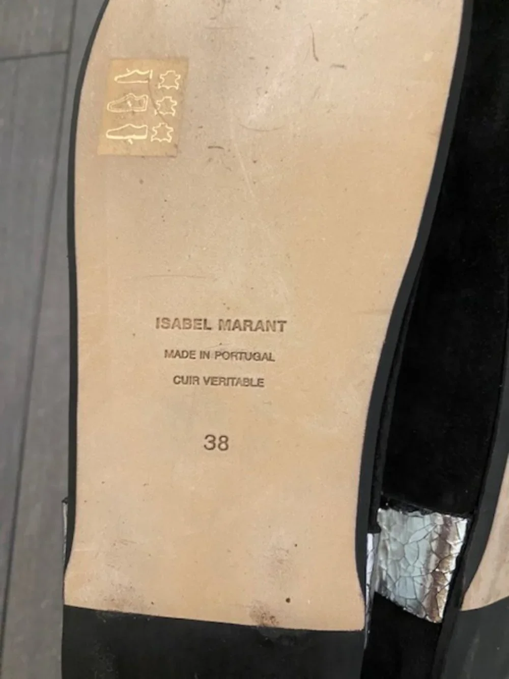 Isabel Marant Isela Metallic Silver Crinkle Leather Sandals Size 8